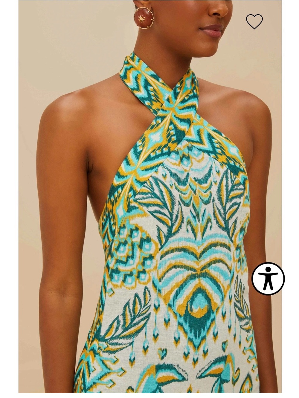 FARM Rio Yellow, Green & Cream One-Shoulder Maxi Dress - Picture 2 of 4